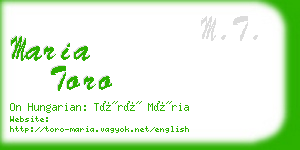 maria toro business card